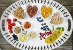 A plate of different types of foods