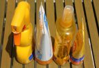 Tubes of sunscreen