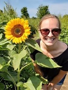 Woman with sunflower