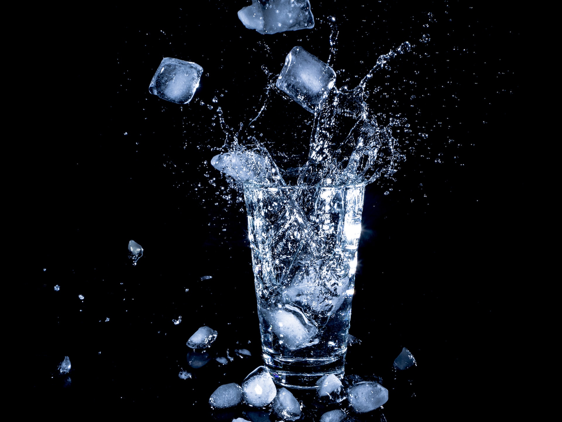 Glass of water with ice
