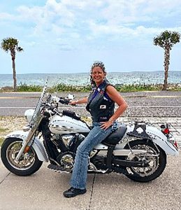 Woman on motorcycle