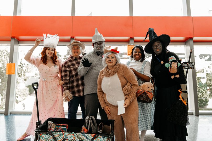 Group of people dressed as the Wizard of Oz characters