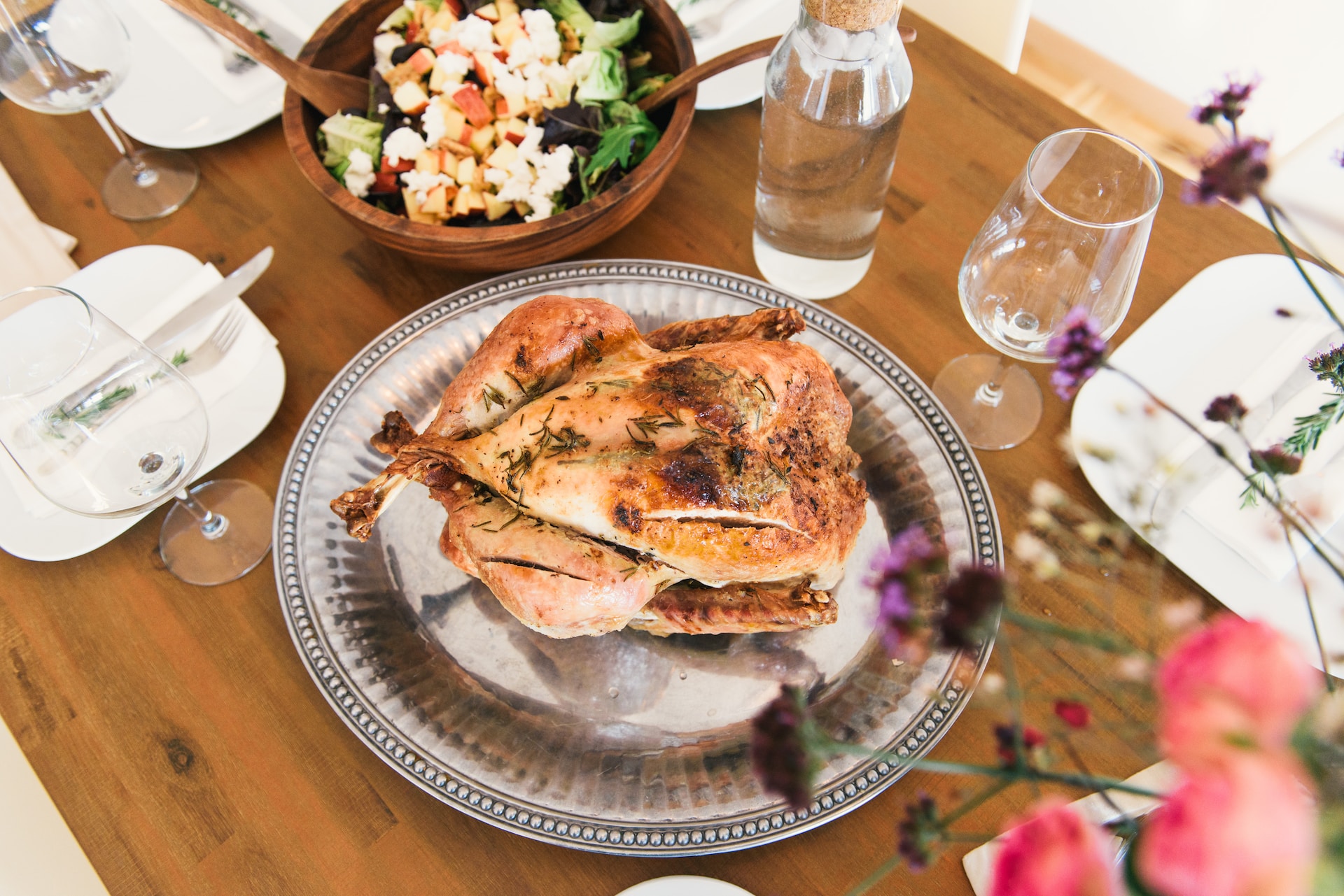 Turkey on a food table